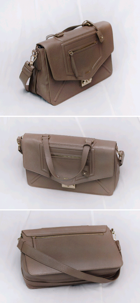 훌라 엘리스 원핸들 클래식 패드락 플랩 레더 사첼백 이미지