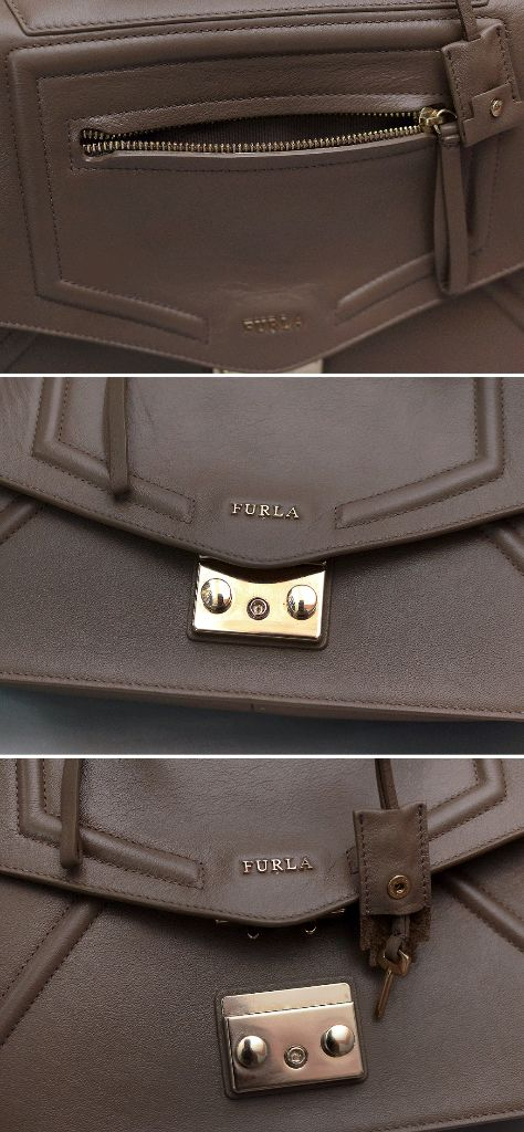 훌라 엘리스 원핸들 클래식 패드락 플랩 레더 사첼백 이미지