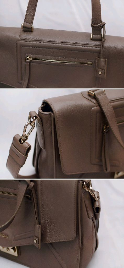 훌라 엘리스 원핸들 클래식 패드락 플랩 레더 사첼백 이미지