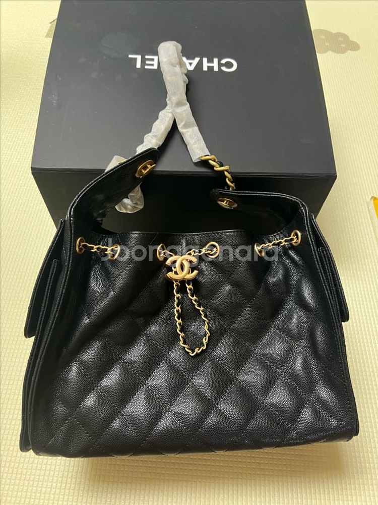 샤넬 25백 블랙 캐비어 버킷백 새상품--7