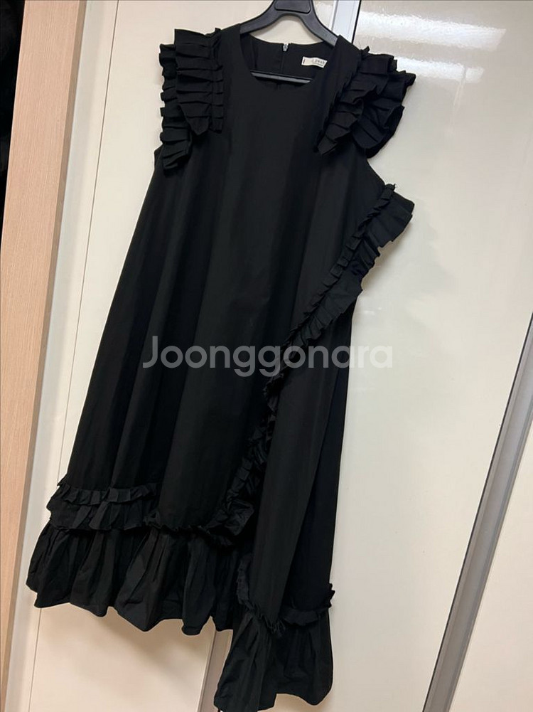 바이씨니 나시 플리츠 원피스 바스락 프릴 롱 민소매나시--3