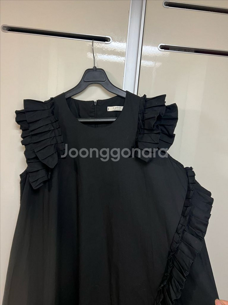 바이씨니 나시 플리츠 원피스 바스락 프릴 롱 민소매나시--15