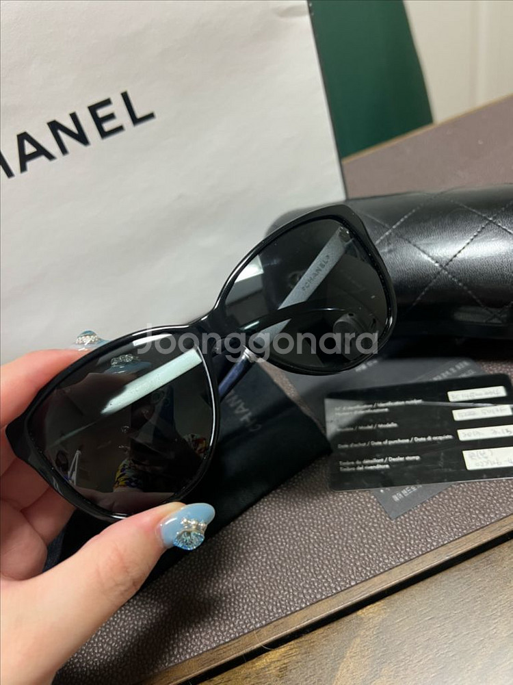 샤넬 캣츠아이 선글라스 블랙--2