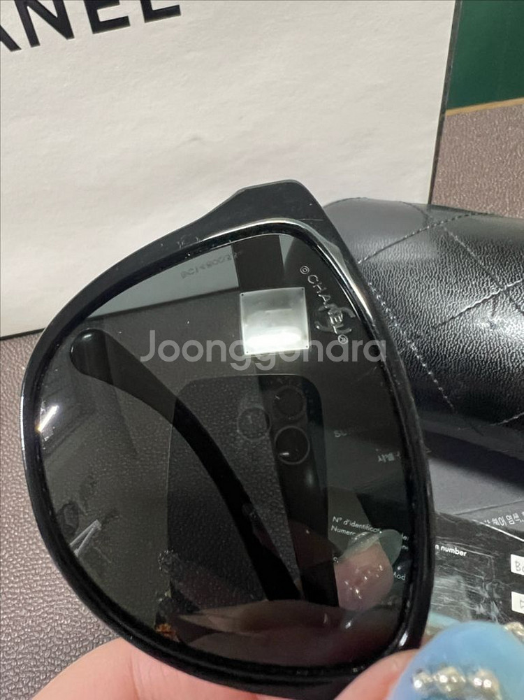샤넬 캣츠아이 선글라스 블랙--4