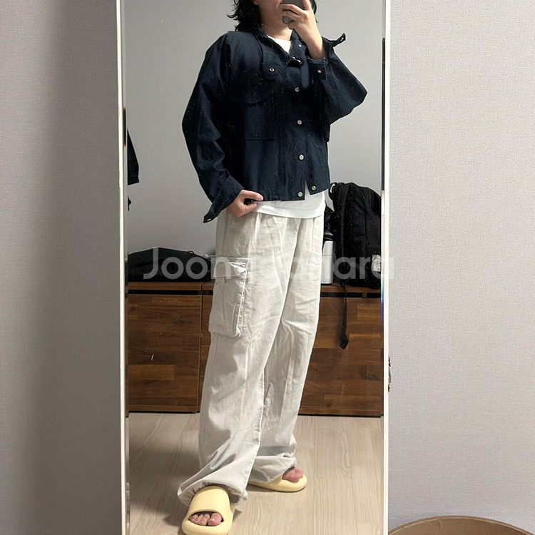 크롭 야상 자켓 네이비--1