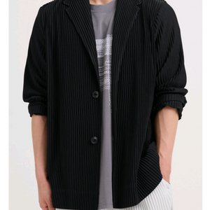 플리츠미 옴므 투버튼 싱글자켓 블랙 새상품