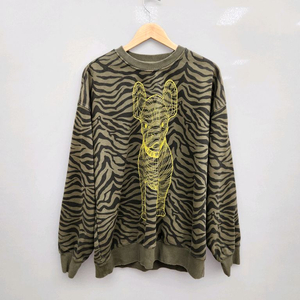 라이프워크 카키 프린팅 맨투맨