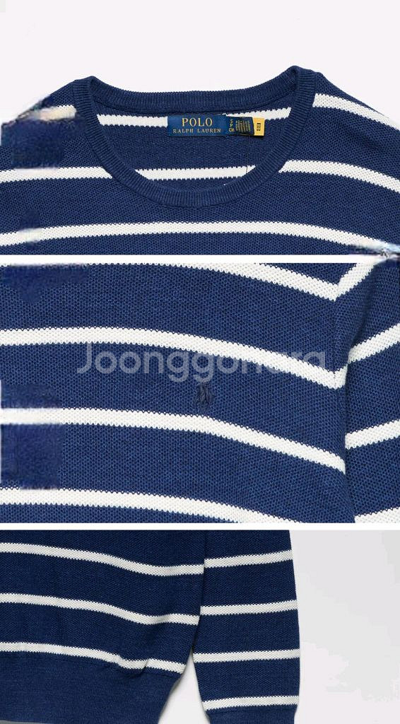 폴로랄프로렌 스트라이프 메시니트 코튼스웨터 M사이즈--2