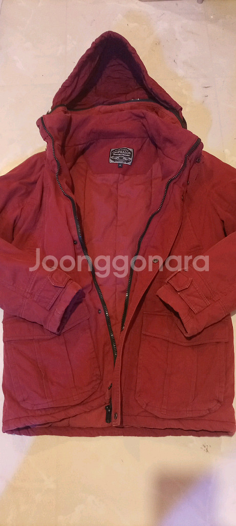 OMPHALOS 옴파로스 접이식 후드 파카 버건디--0