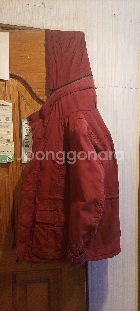 OMPHALOS 옴파로스 접이식 후드 파카 버건디--8