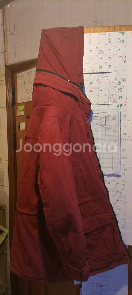 OMPHALOS 옴파로스 접이식 후드 파카 버건디--7