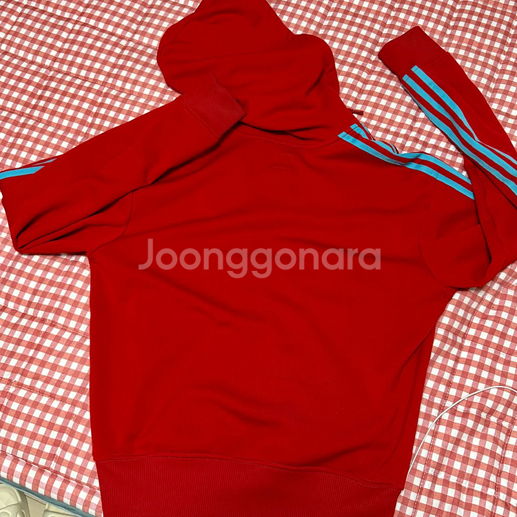 아디다스 후드집업 져지 빨강 하늘 100--2