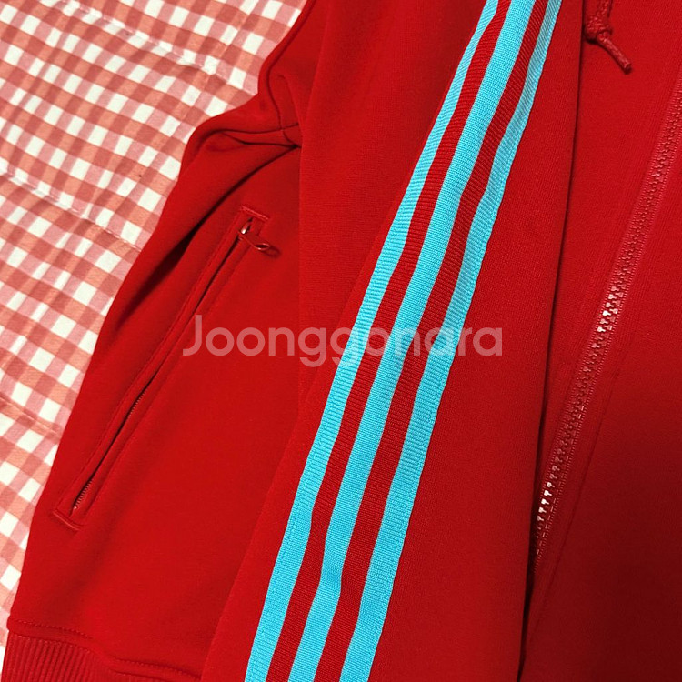 아디다스 후드집업 져지 빨강 하늘 100--1