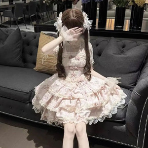 핑크 점스카 로리타 드레스