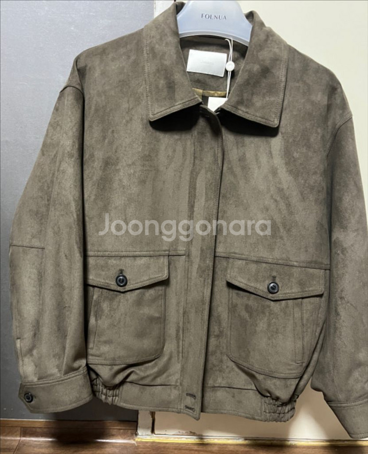 링서울 오버사이즈 스웨이드 블루종 카키브라운--1