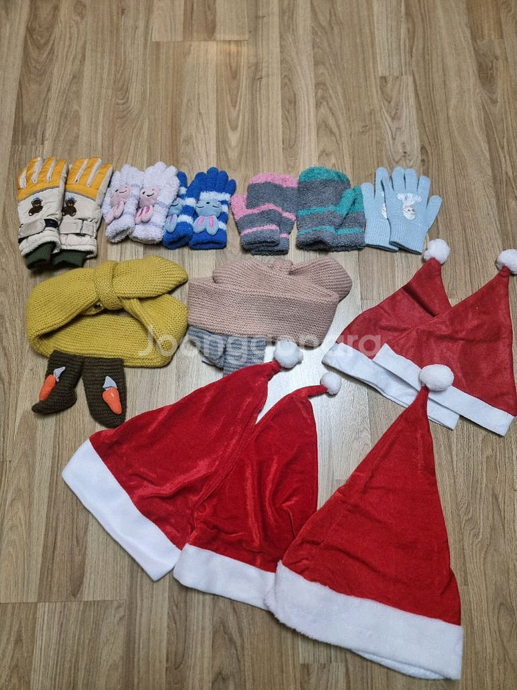유아 목돌이 장갑 산타모자 일괄--0