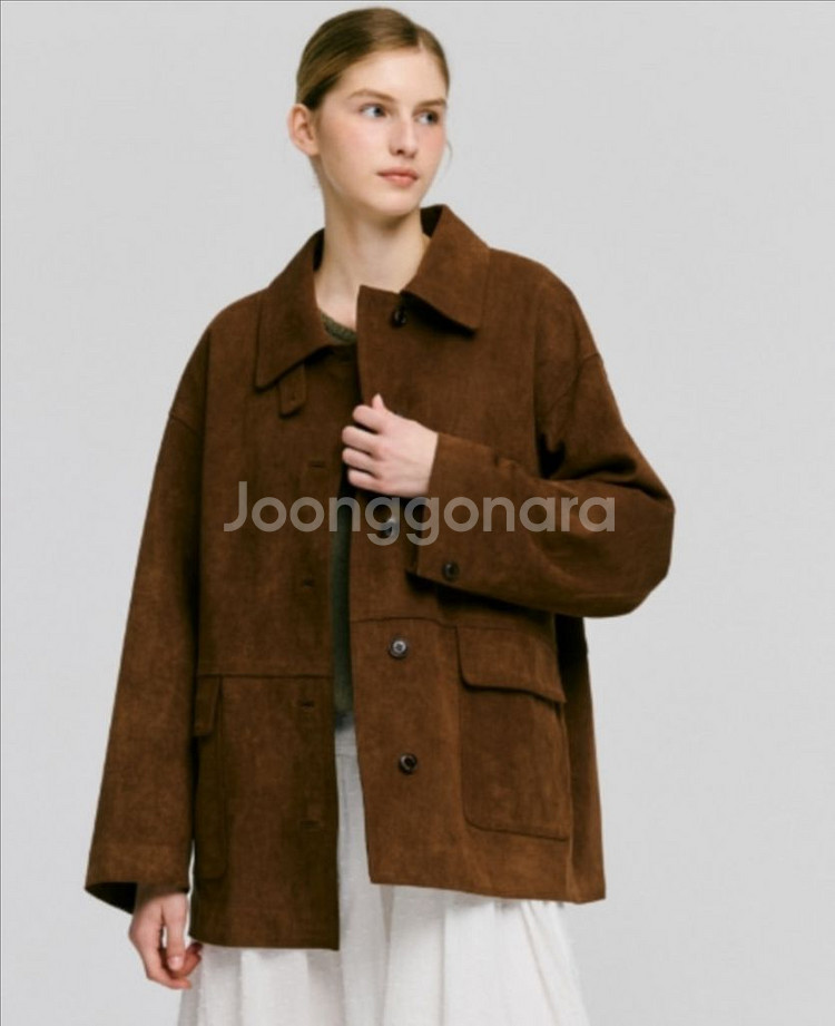 드파운드 스웨이드 싱글 하프 자켓 / suede--0