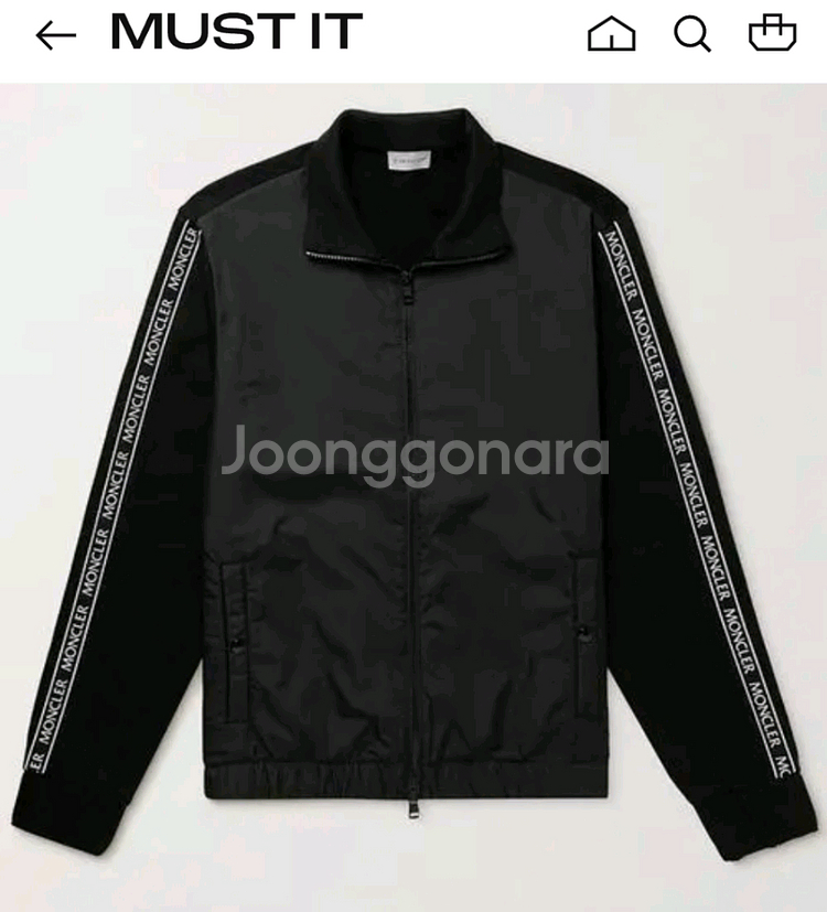 몽클레어 사이드로고 집업 트랙 자켓 XXL 블랙--7