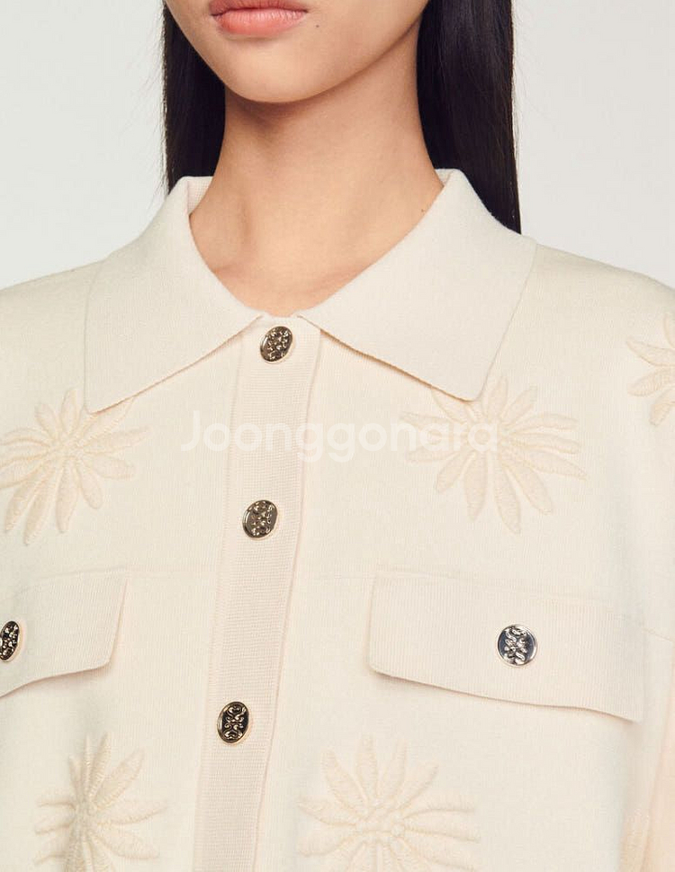 *주말할인* 산드로 자수 가디건 니트자켓--1