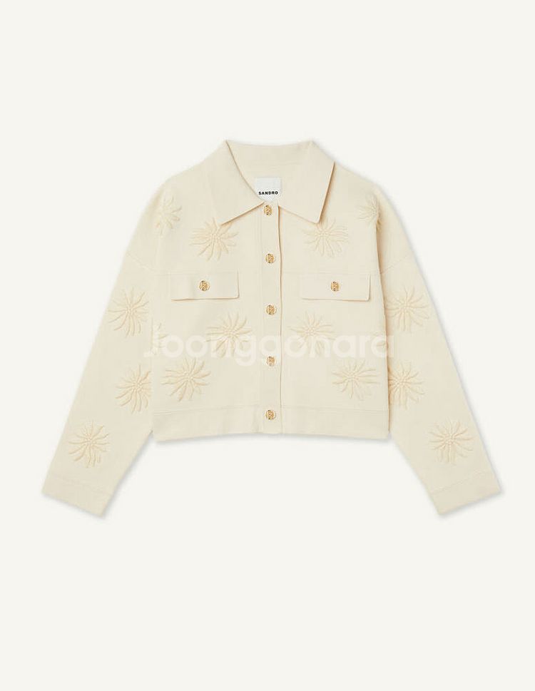 *주말할인* 산드로 자수 가디건 니트자켓--0