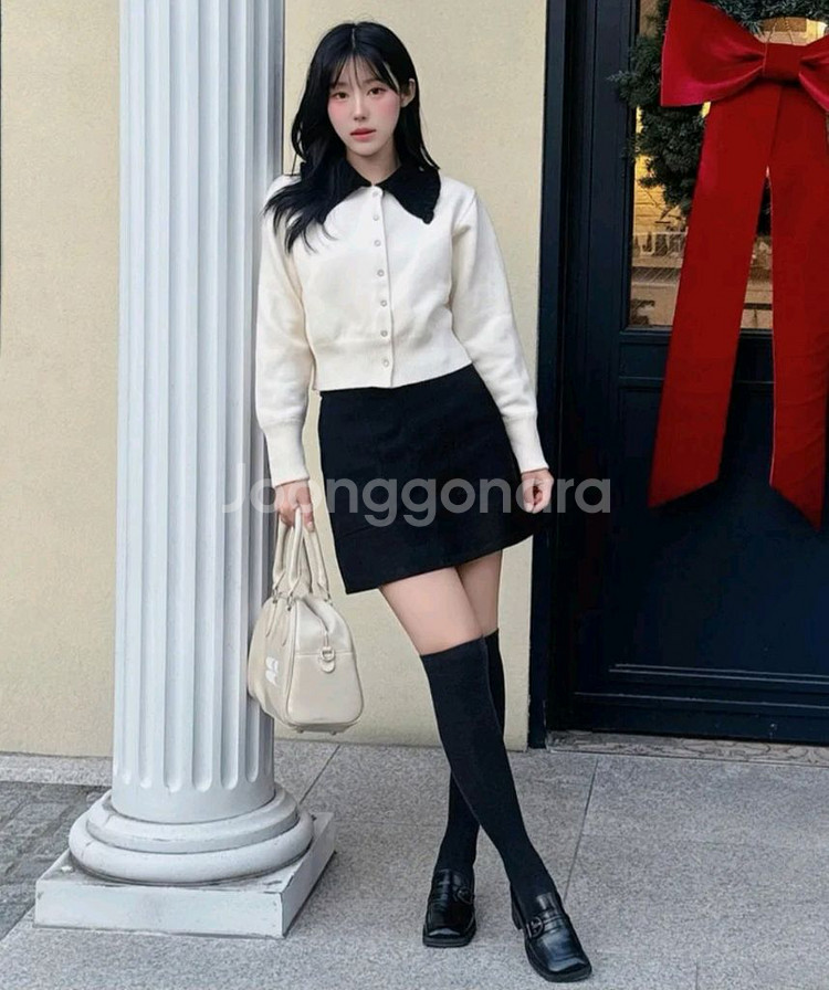 oro 오로 웨이브 칼라 가디건_그레이--1