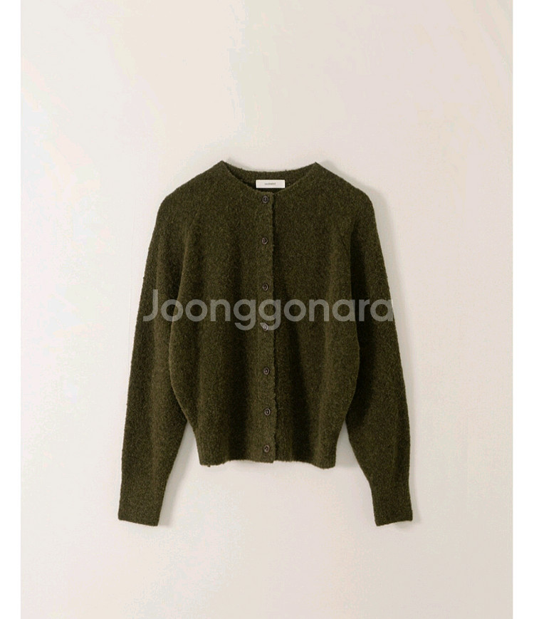 세이지먼트 부클 알파카 가디건 카키--0