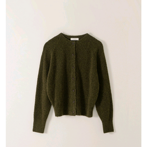 세이지먼트 부클 알파카 가디건 카키