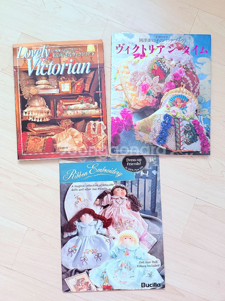 빅토리안 퀼트책 2권+리본자수 도안--0