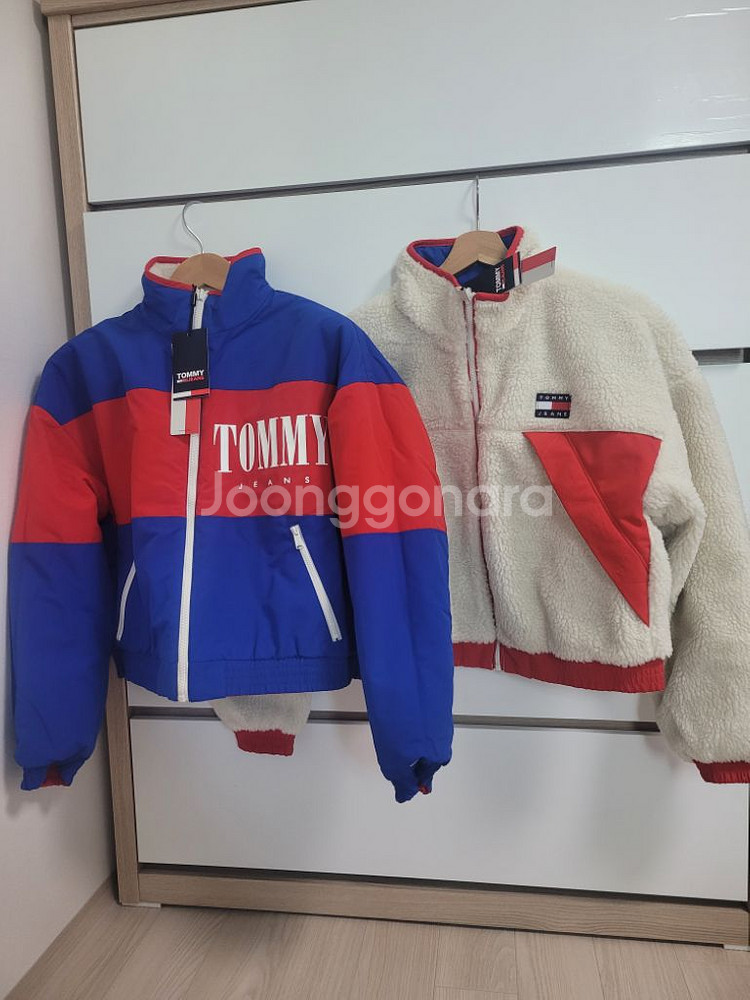 새상품)타미진스 여성 양면 셰르파플리스 뽀글이 숏점퍼--0