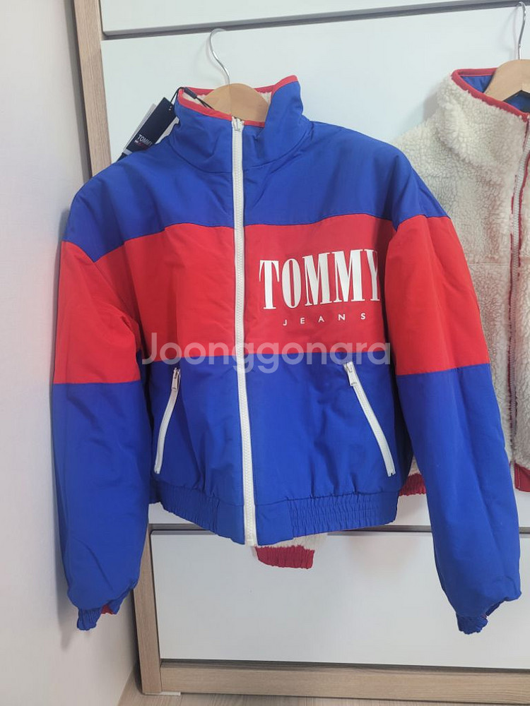 새상품)타미진스 여성 양면 셰르파플리스 뽀글이 숏점퍼--1