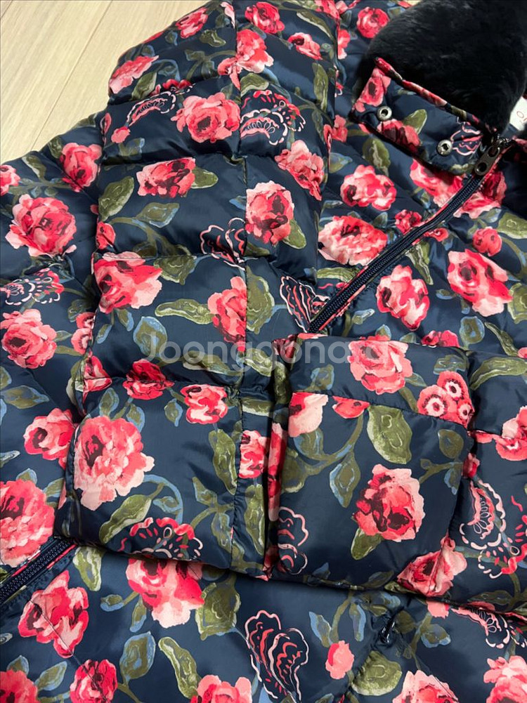오일릴리 토끼털카라 플라워 롱패딩 덕다운오리털점퍼자켓꽃--13