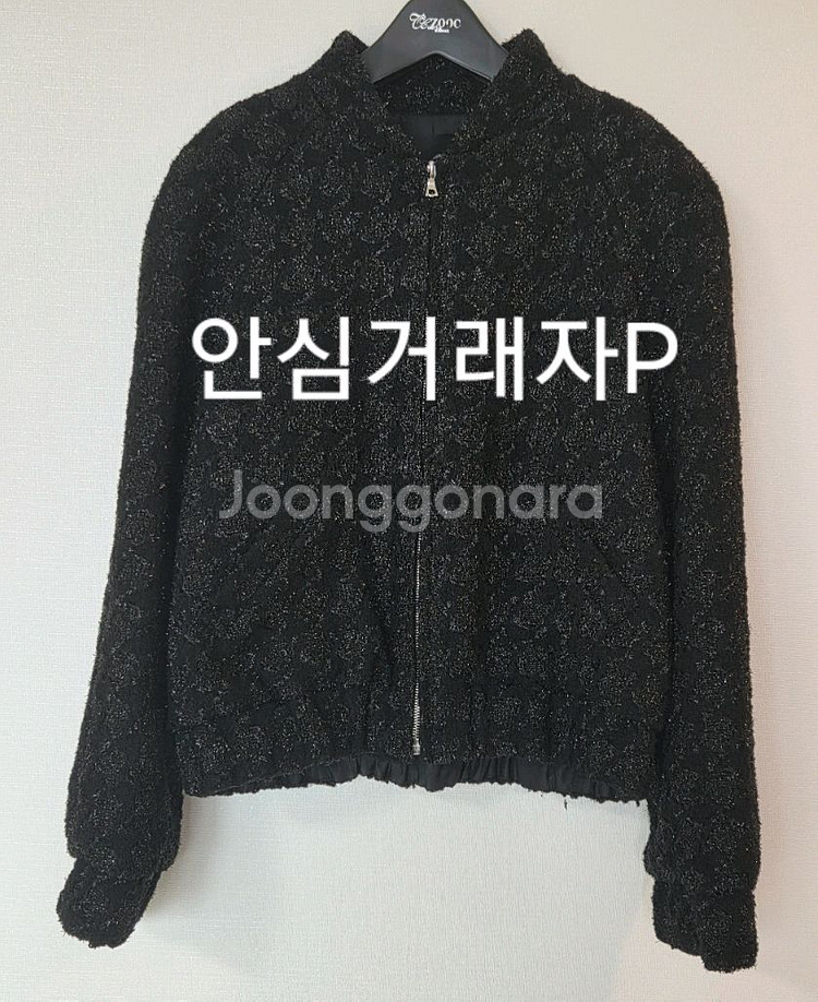 더로랑 펄블랙 하운드투스 봄버 트위드 M사이즈 새상품--7