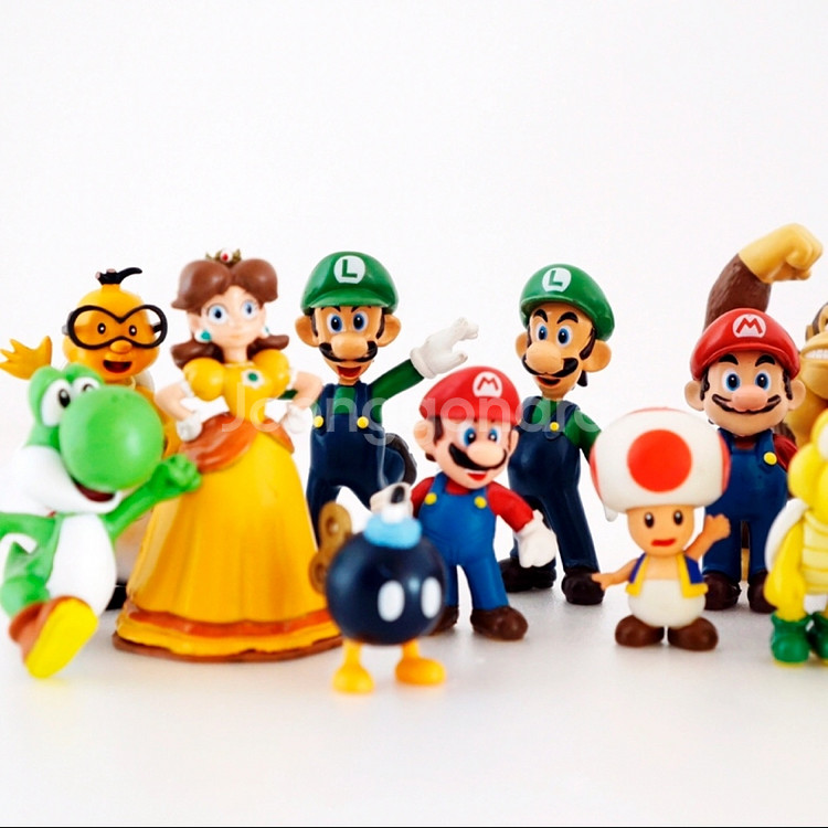 슈퍼마리오 미니어쳐 피규어 18종세트 인테리어 소품--0