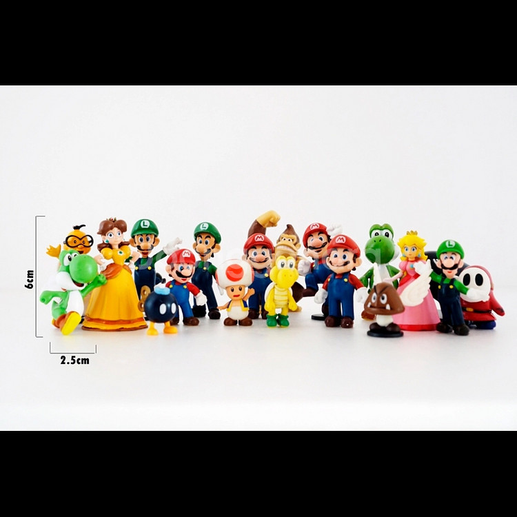 슈퍼마리오 미니어쳐 피규어 18종세트 인테리어 소품--1