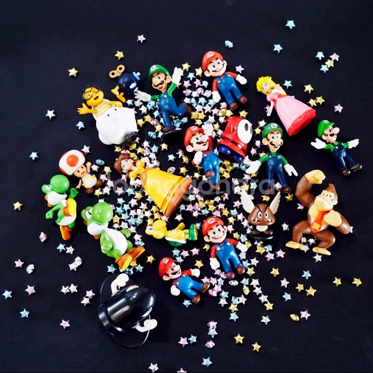 슈퍼마리오 미니어쳐 피규어 18종세트 인테리어 소품--9