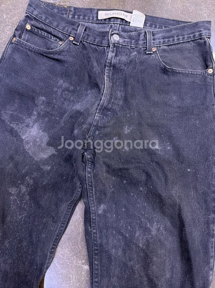 리바이스 550 릴렉스핏 더티워싱 페인팅 블랙 데님36--2