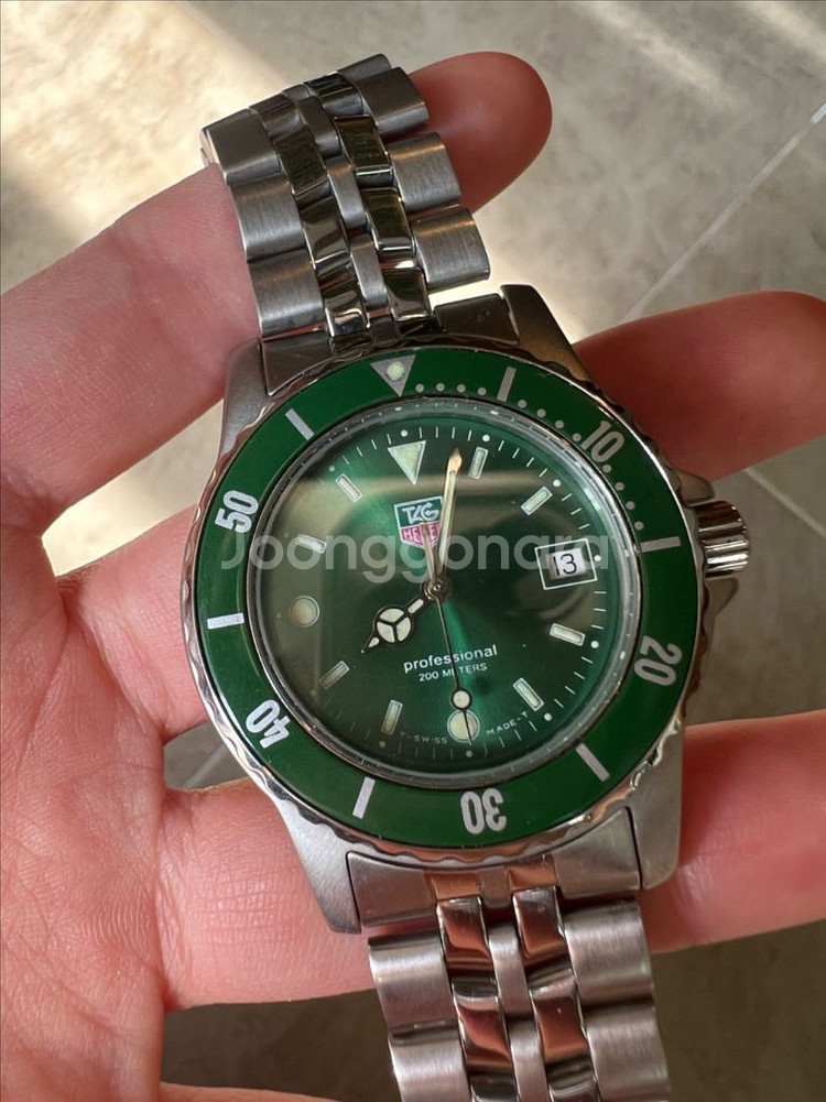 태그호이어 다이버 워치 그린 커스텀 섭마st 상태 최상--7