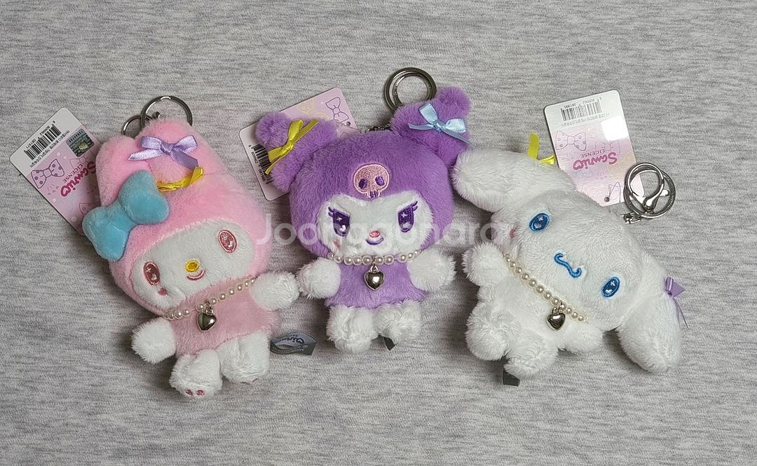 산리오 진주목걸이 가방걸이 키링 세트--1