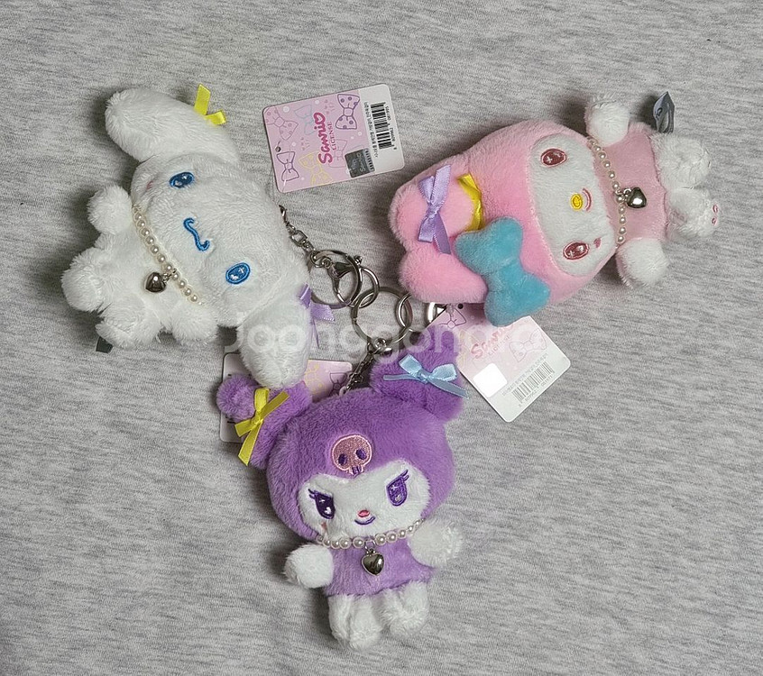 산리오 진주목걸이 가방걸이 키링 세트--0