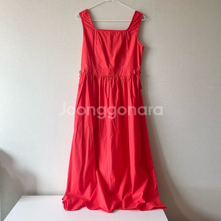 에잇세컨즈 코튼 민소매 롱 원피스 레드--7