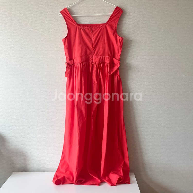 에잇세컨즈 코튼 민소매 롱 원피스 레드--8