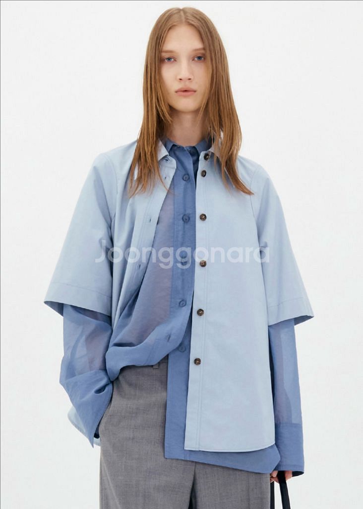 [새상품/S] 로우클래식 암홀 스티치 셔츠 블루--0