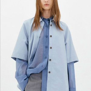 [새상품/S] 로우클래식 암홀 스티치 셔츠 블루