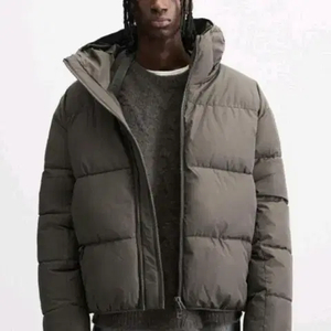 M) 후드 립스탑 숏패딩 카키 6985 322 zara