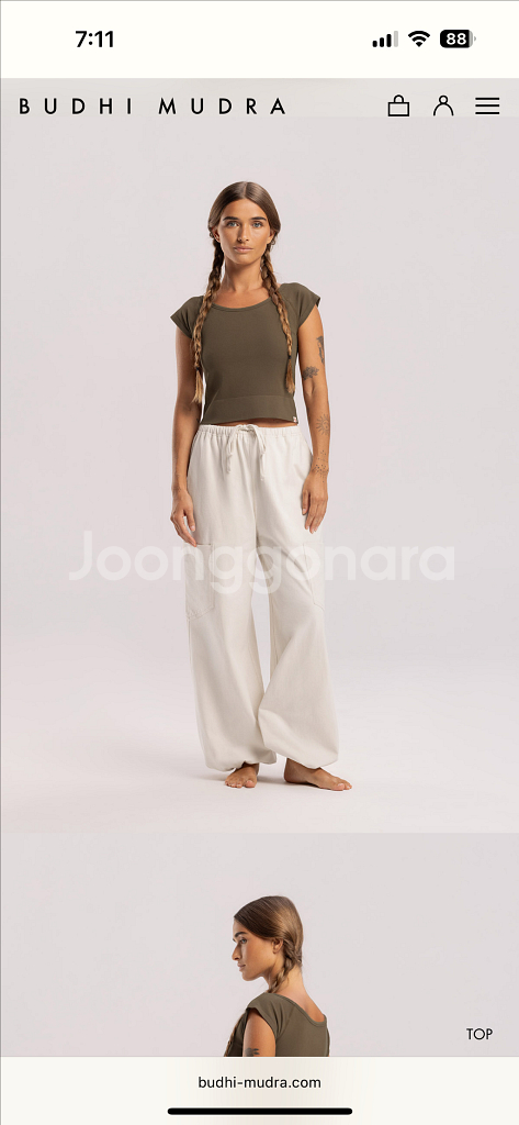 부디무드라 아웃포켓 와이드 팬츠 s--2