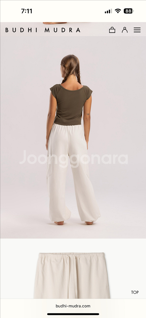 부디무드라 아웃포켓 와이드 팬츠 s--3