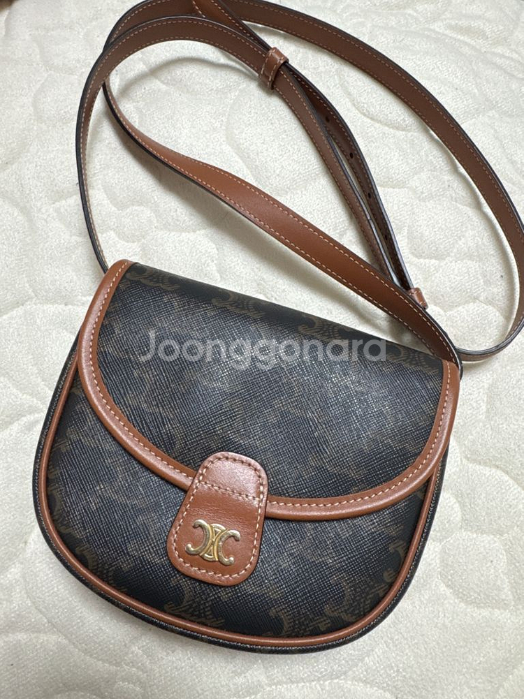 셀린느 미니 베사체 트리옹프 캔버스 탠--0