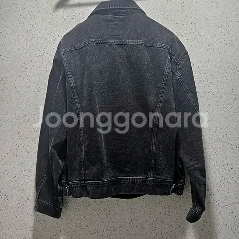 M) 자라 박시핏 블랙 데님 자켓 흑청 트러커--2