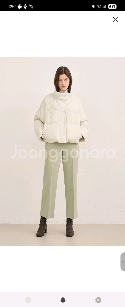 sjsj 24fw 사이드 레더 스트랩 구스다운 점퍼--3