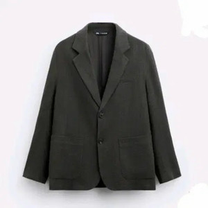 M) 자라 zara 면린넨 혼방 블레이저 자켓 코코아